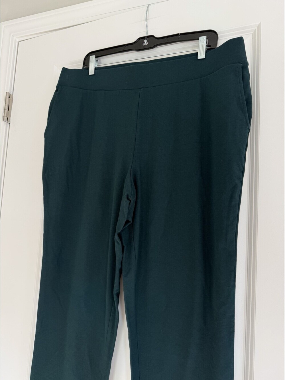 Pure Jill Affinity French Terry Slim Leg Pants Green Size L Tall NWT Pima Cotton